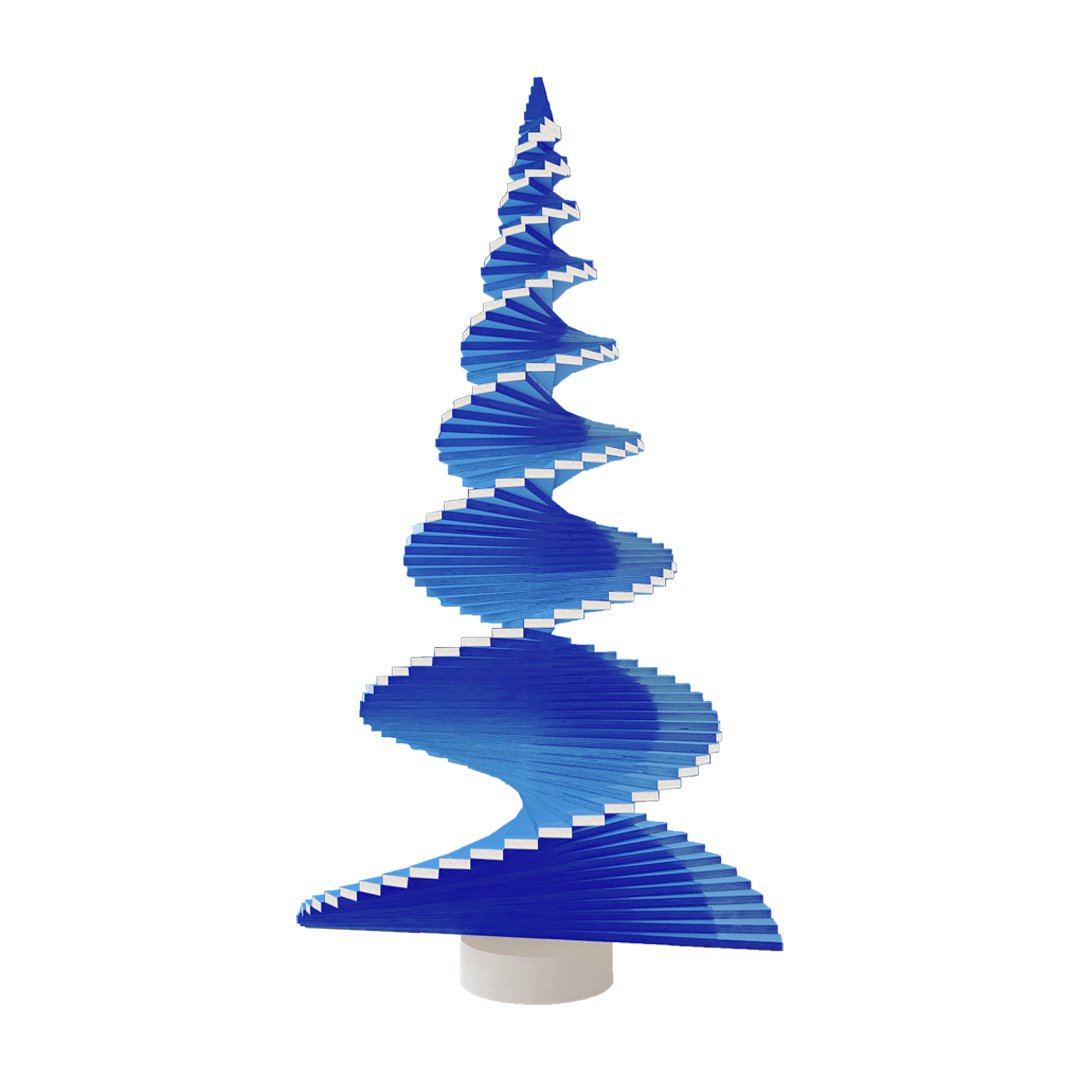 Spiral Juletre Blå Hvit 2m