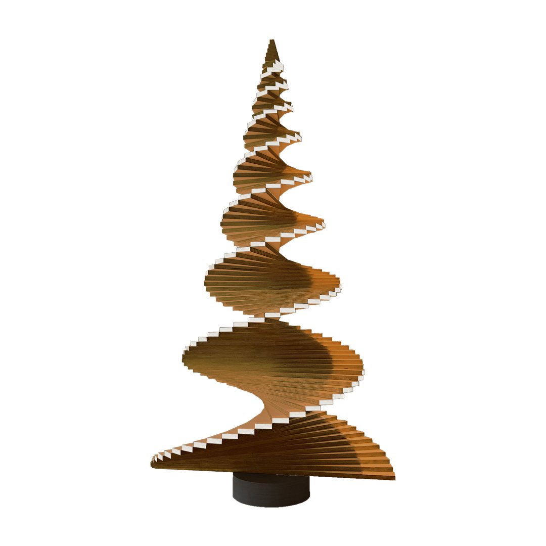 Spiral Juletre Brun/Hvit