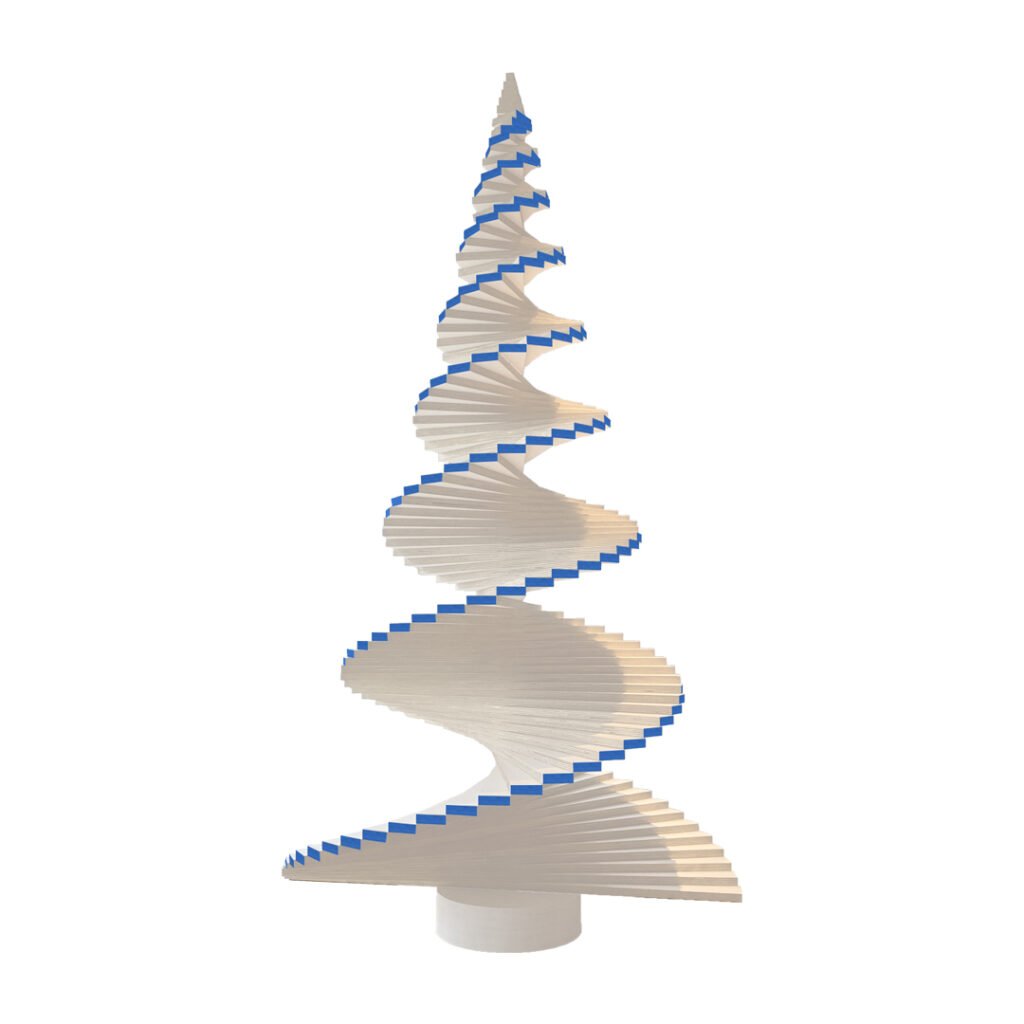 Spiral Juletre Hvit Blå