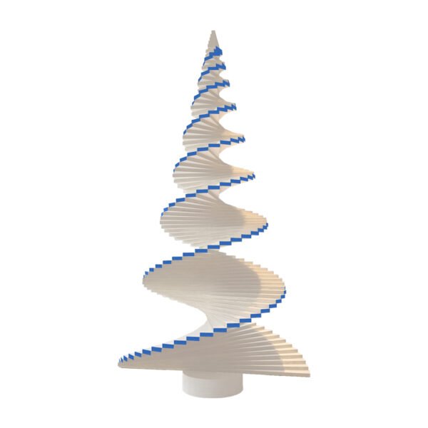 Spiral Juletre Hvit Blå