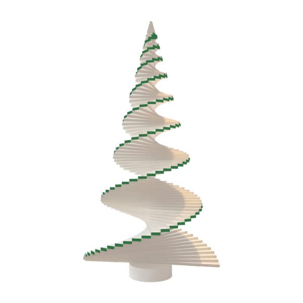 Spiral Juletre - Hvit/Grønn