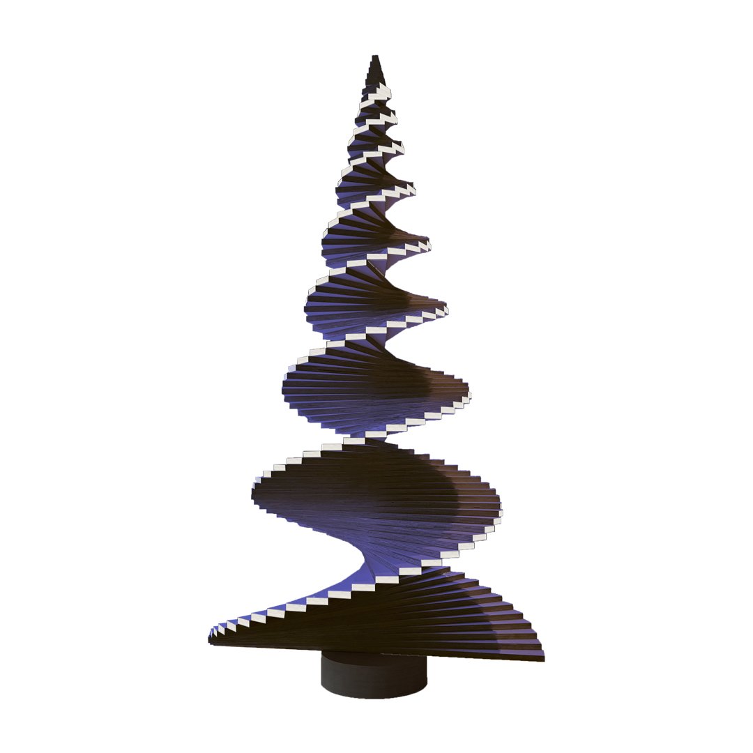 Spiral Juletre - Lilla/Hvit