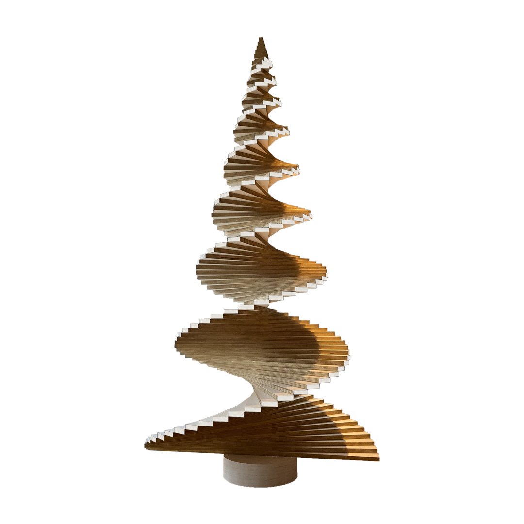 Spiral Juletre - Natural/Hvit