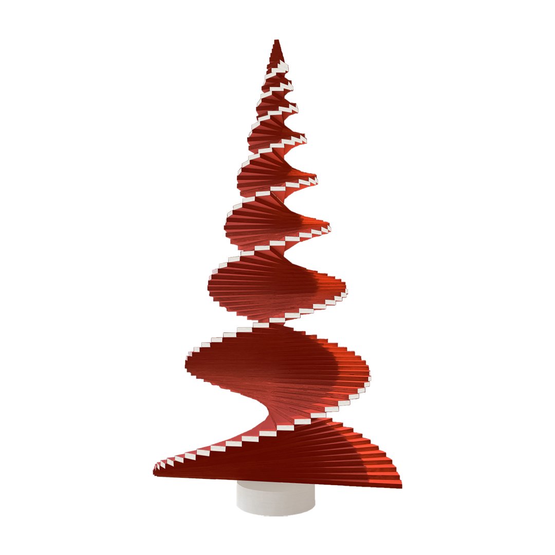 Spiral Juletre - Rød/Hvit